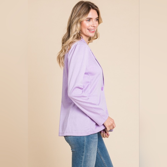 Culture Code Button Up Long Sleeve Slit Blazer - Picture 4 of 4